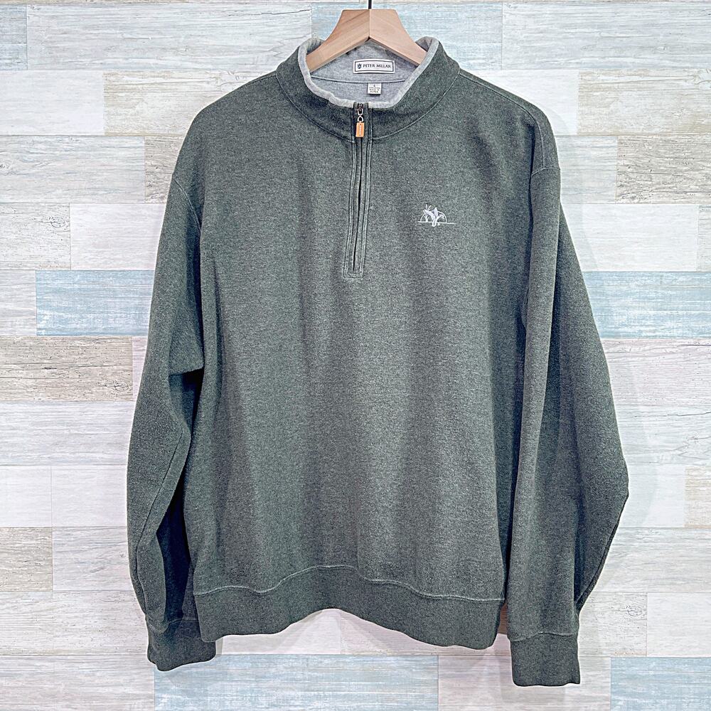 Peter Millar Golf Country Club 1/4 Zip Sweatshirt Green Vintage Mens Large